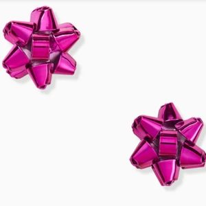 Kate Spade Pink Bourgeois Bow Stud Earrings w KS Jewelry Bag